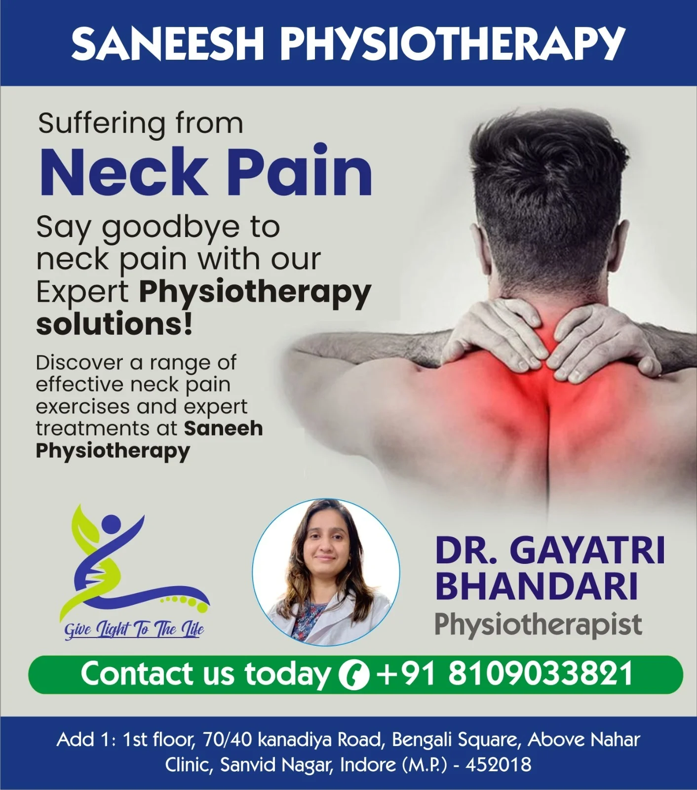 Neck Pain Physiotherapy Treatment in Bengali Square Indore